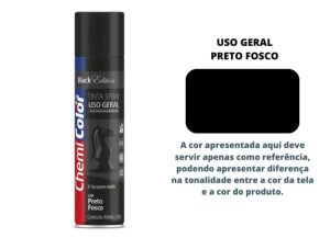 Tinta spray preto fosco 400ml chemicolor