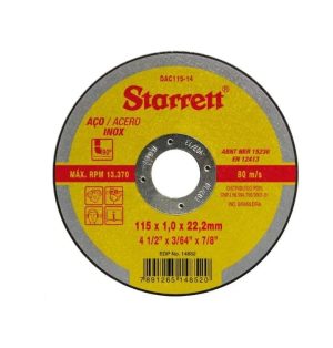 kit c/ 12 Disco Abrasivo de Corte, Diâmetro Externo 115mm, Furo 22,23mm, Espessura 1mm c /