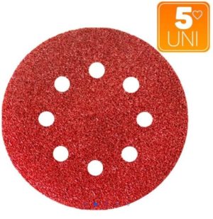 Disco de lixa 125mm  com velcro perfurado c/5un