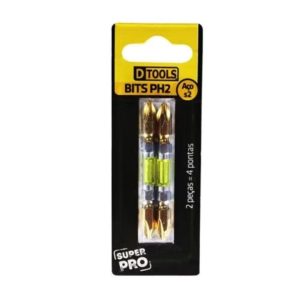 BITS PH2 DUPLO (COM 2 PEÇAS) 65MM SUPER PRO DTOOLS
